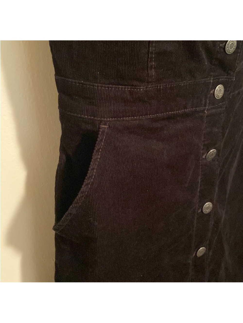 Gap Black Corduroy Overall Dress, Size M, Shirtall Button Down Jumper - Picture 13 of 16